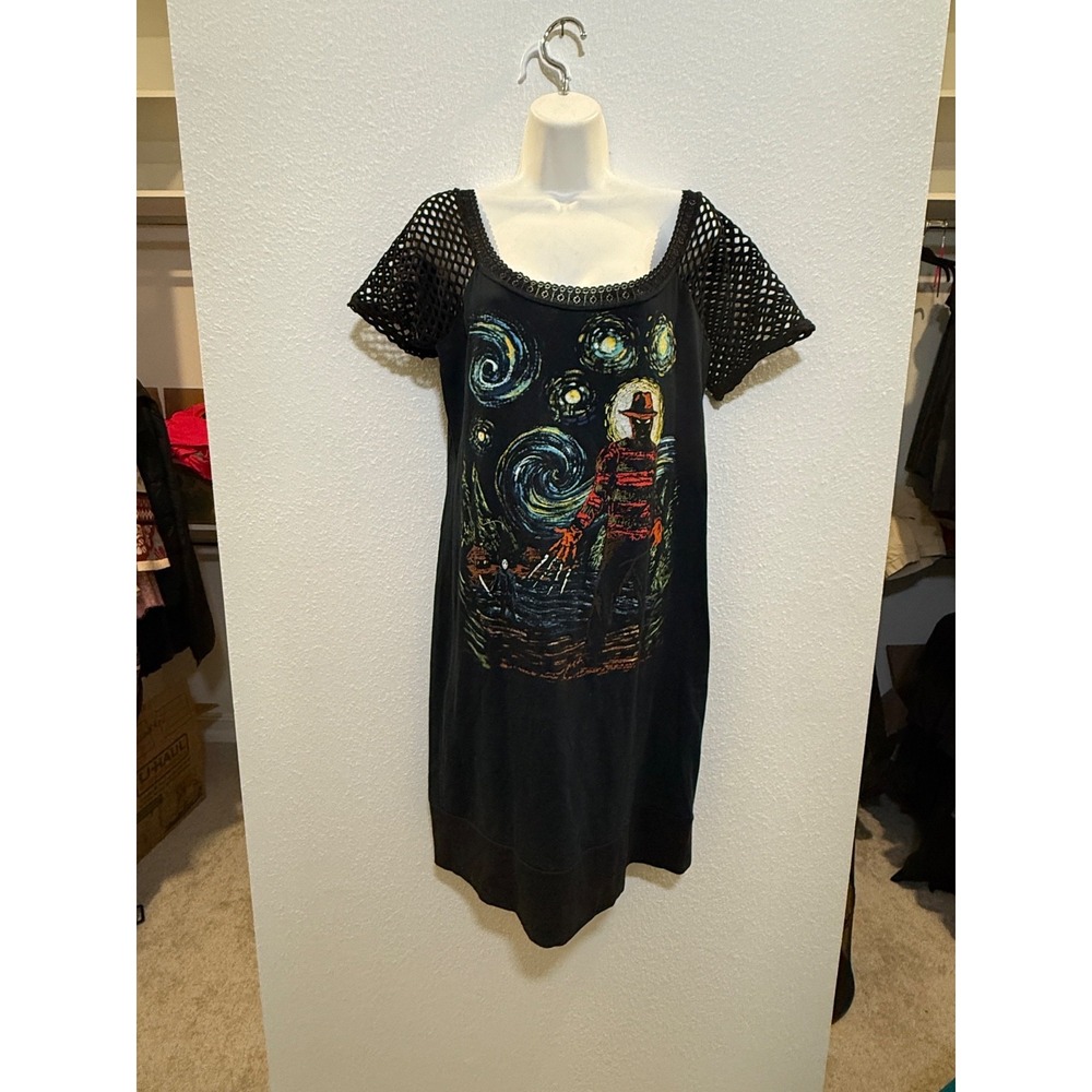 CUSTOM STARRY NIGHT SHIRT DRESS? Women's Freddy Krueger t-shirt SEE MEASUREMENTS - Picture 2 of 12
